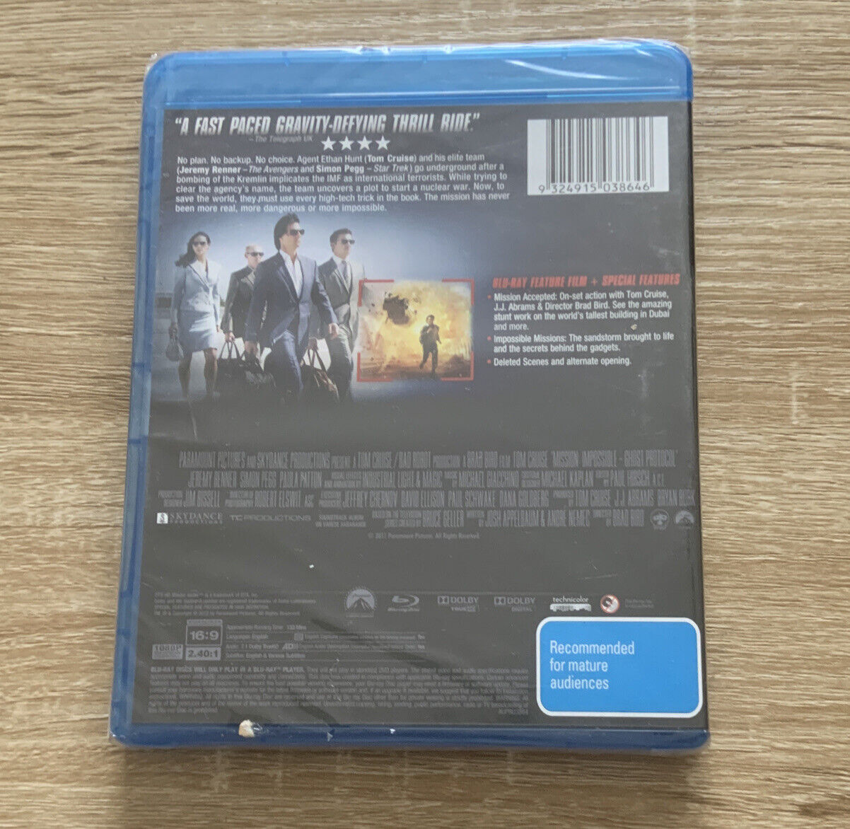 Blu-Ray MISSION IMPOSSIBLE Ghost Protocol Action Movie Tom Cruise Sealed NEW