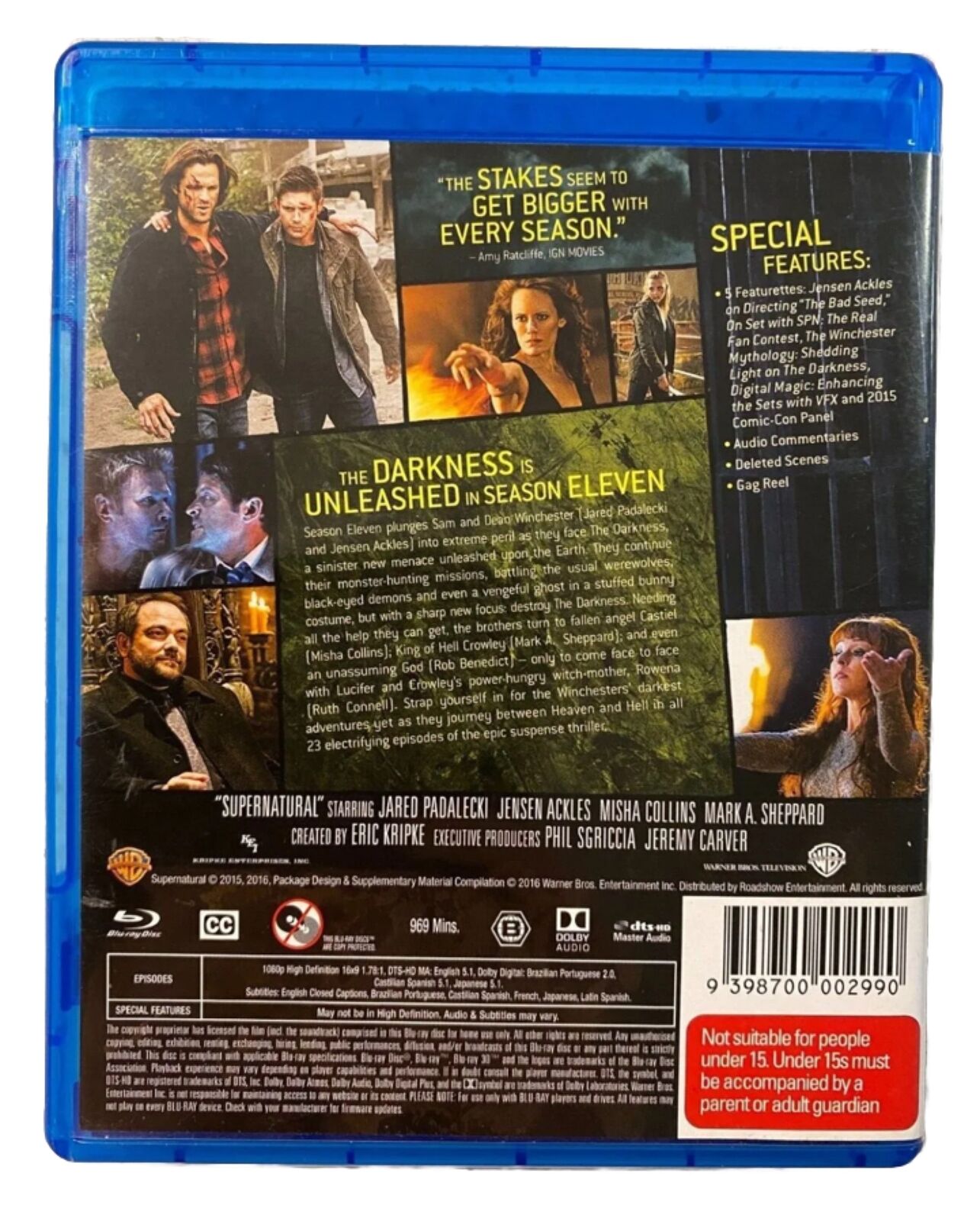 Blu-Ray SUPERNATURAL 11th Season 2015 4 Disc Set HD + Special Features Region B