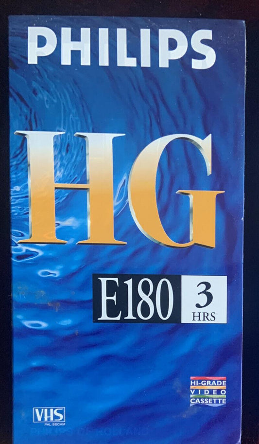 BLANK VHS  1 x  Philips  HG E-180 Tape 3 Hr Factory Sealed Video Cassette NEW