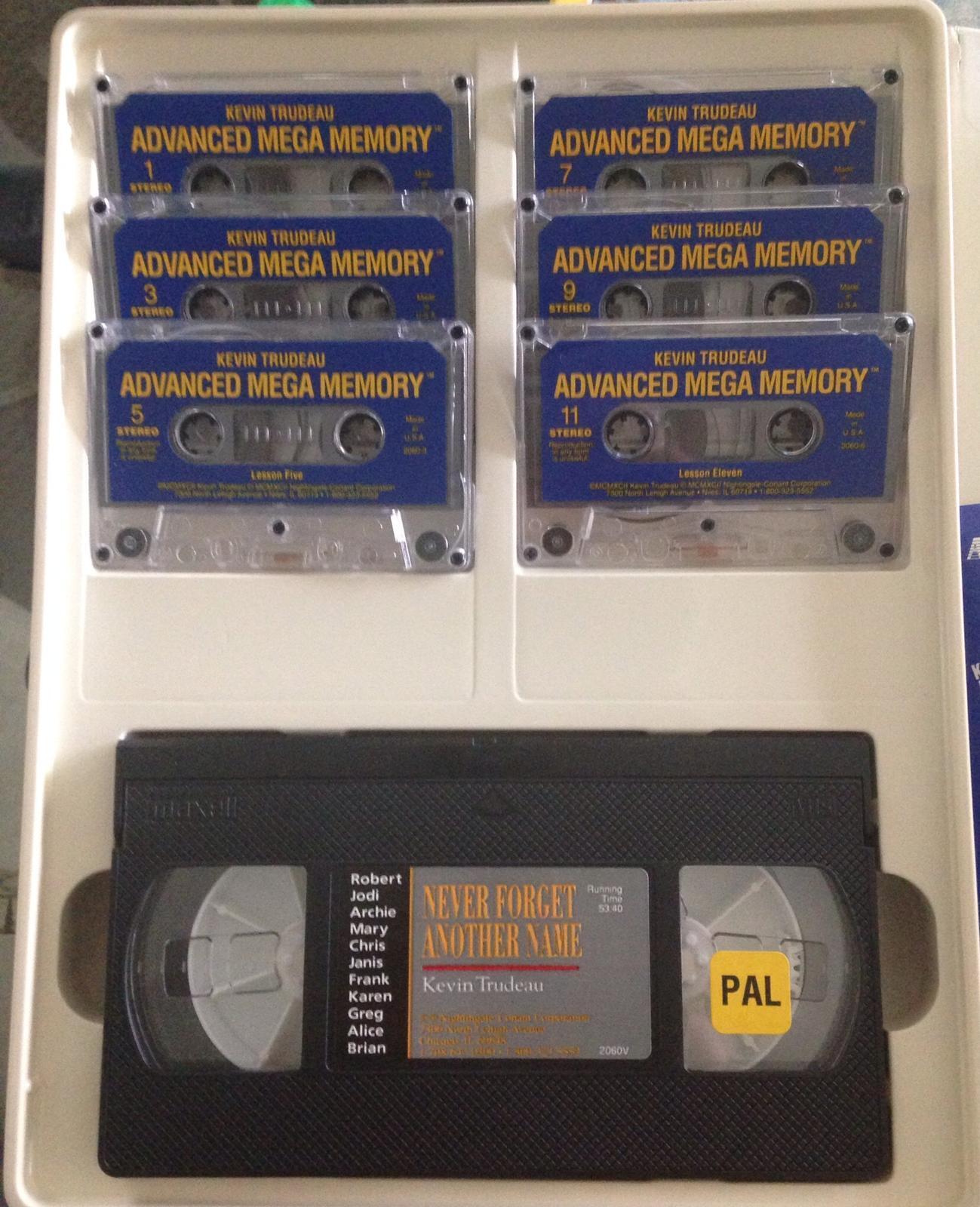 KEVIN TRUDEAU Advanced & Mega Memory Builder VHS Video & Cassette Book Sets