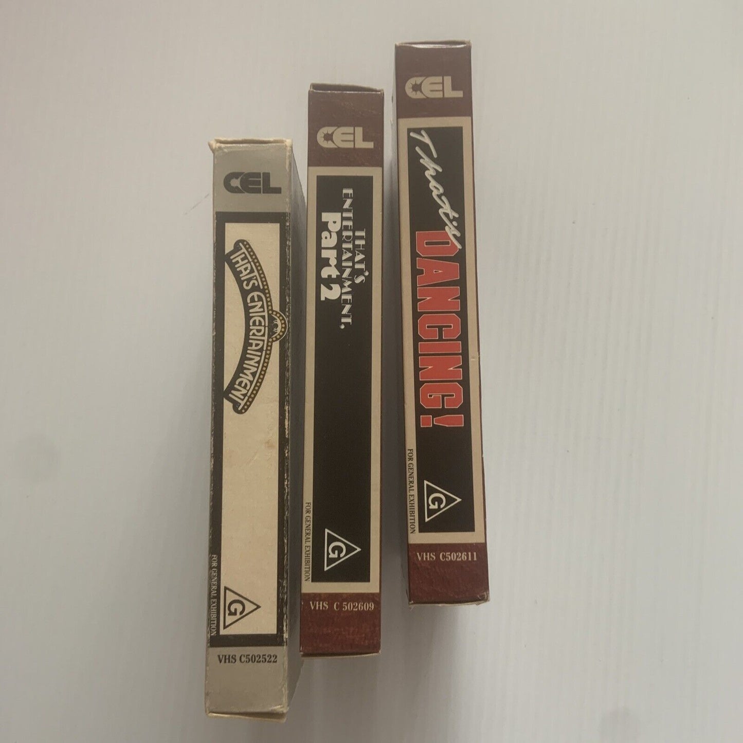 3 VHS That's Entertainment Part 1  & 2 & That’s Dancing Fred Astaire Gene Kelly