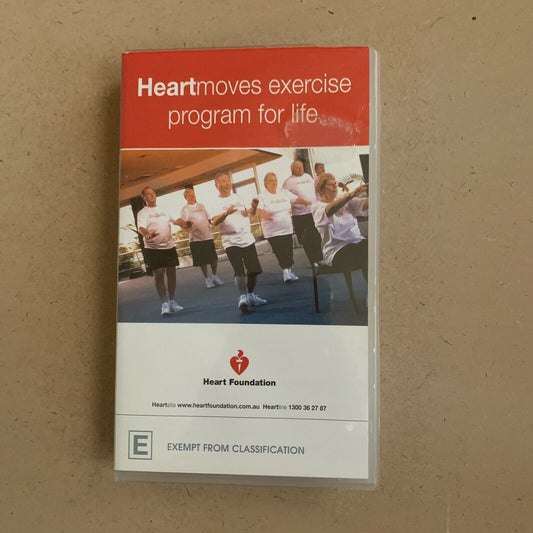 VHS HEARTMOVES Exercise Program For Life Heart Foundation 60min Sticker Mark