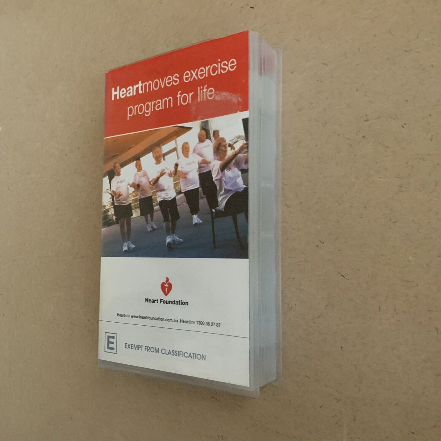 VHS HEARTMOVES Exercise Program For Life Heart Foundation 60min Sticker Mark