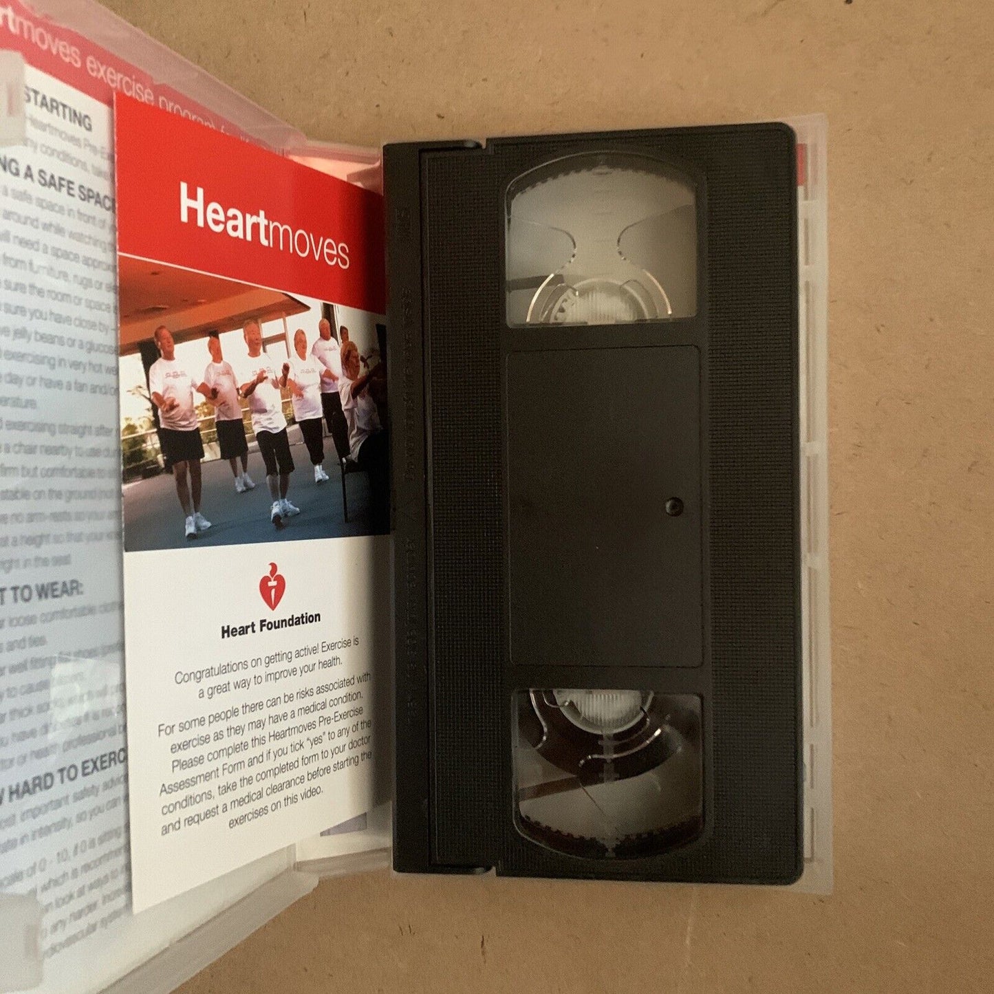 VHS HEARTMOVES Exercise Program For Life Heart Foundation 60min Sticker Mark
