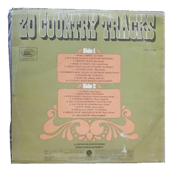 Vinyl LP Record  20 COUNTRY TRACKS Various Artists' Bobby Gentry Slim Dusty