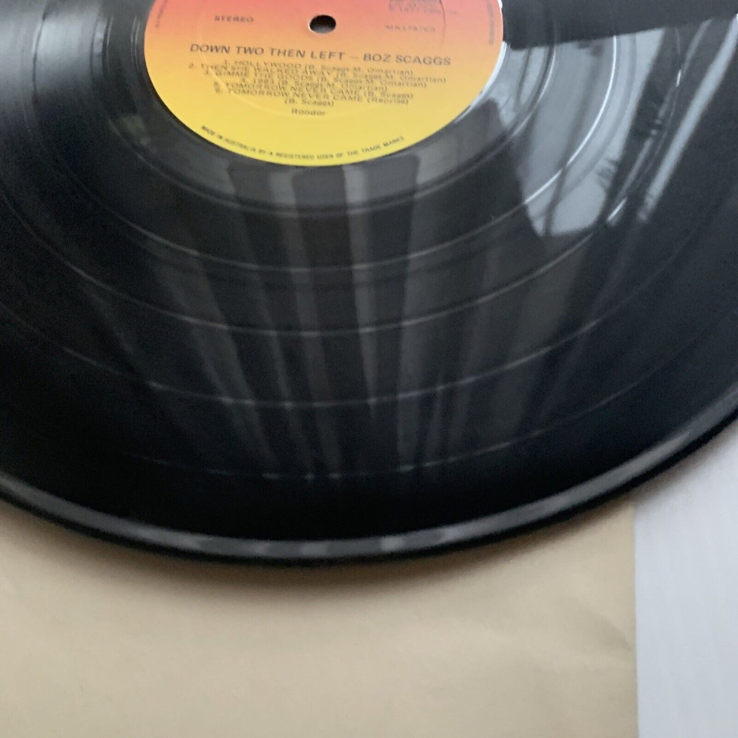 Vinyl LP Boz Scaggs DOWN TWO THEN LEFT Music Album Record 11 TRACKS  1977