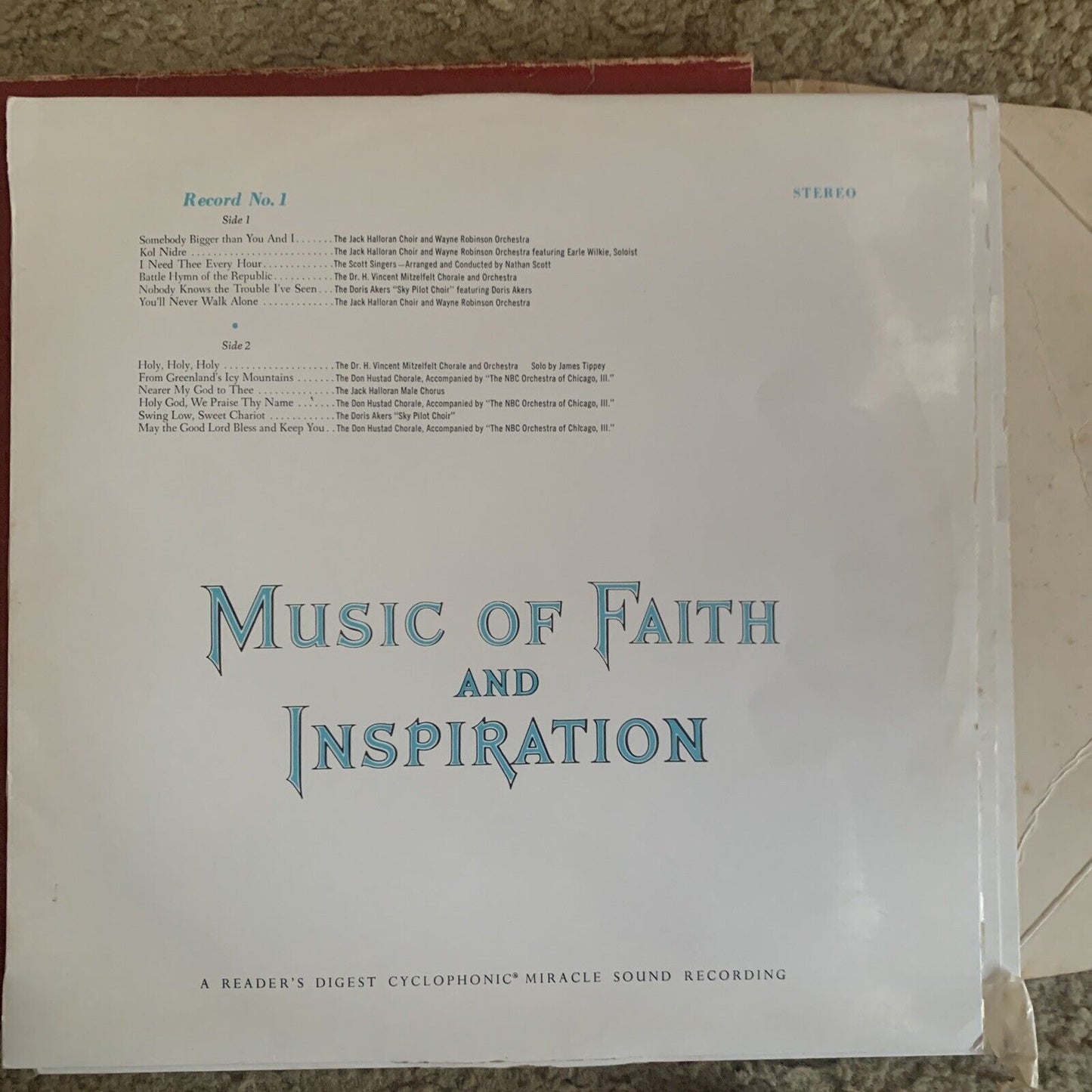 Vinyl LP Box Set Music Of Faith And Inspiration Readers Digest 12" 3 Records RCA