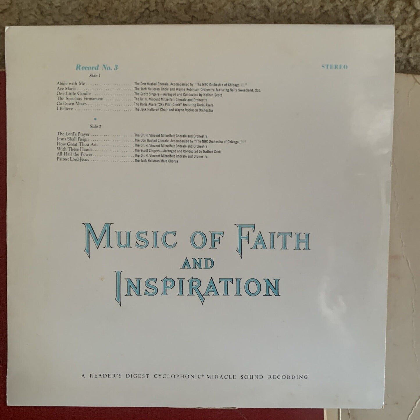 Vinyl LP Box Set Music Of Faith And Inspiration Readers Digest 12" 3 Records RCA