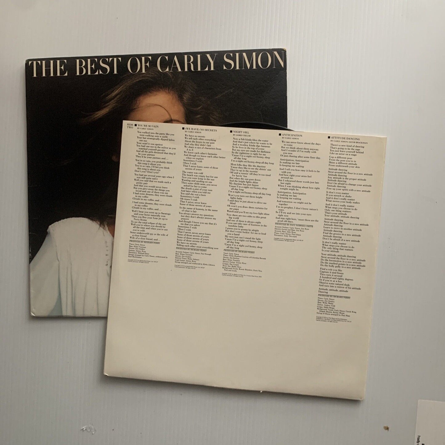 Vinyl LP BEST OF CARLY SIMON USA Record Elektra 1975 Sleeve Lyrics 1970 1975
