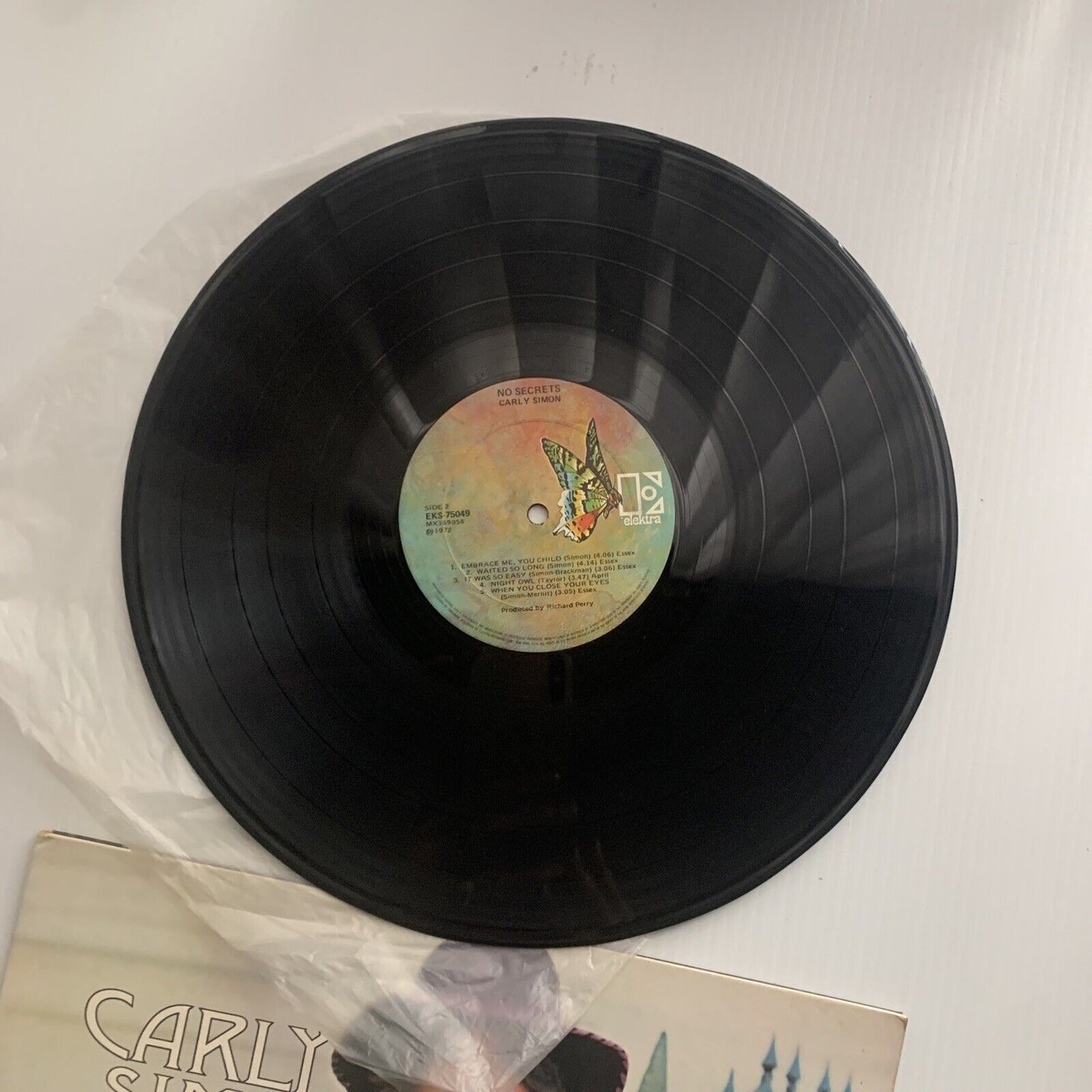 Vinyl LP NO SECRETS Carly Simon Record Music Album EKS 75049 1972 USA Promo