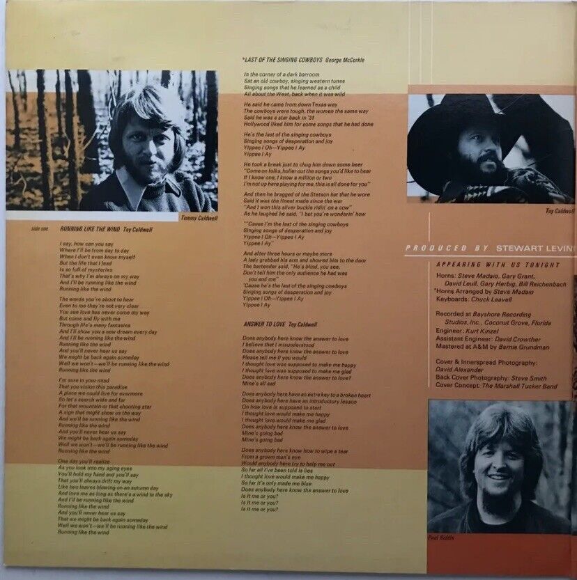 Vinyl LP THE MARSHALL TUCKER BAND Running Like The Wind Original 1979 WB Record