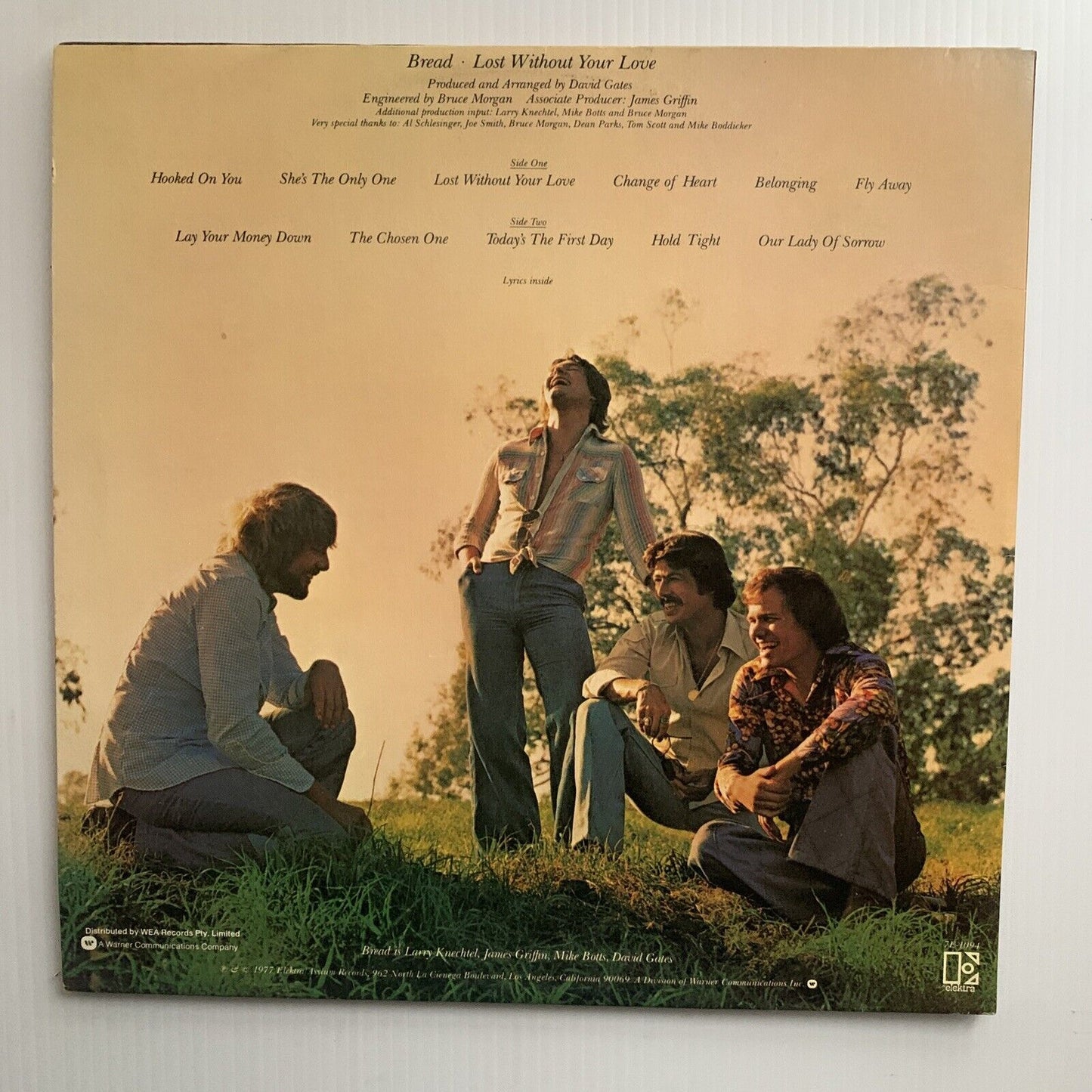 Vinyl LP Lost Without Your Love BREAD USA Elektra 1977 11 Track Gatefold Album