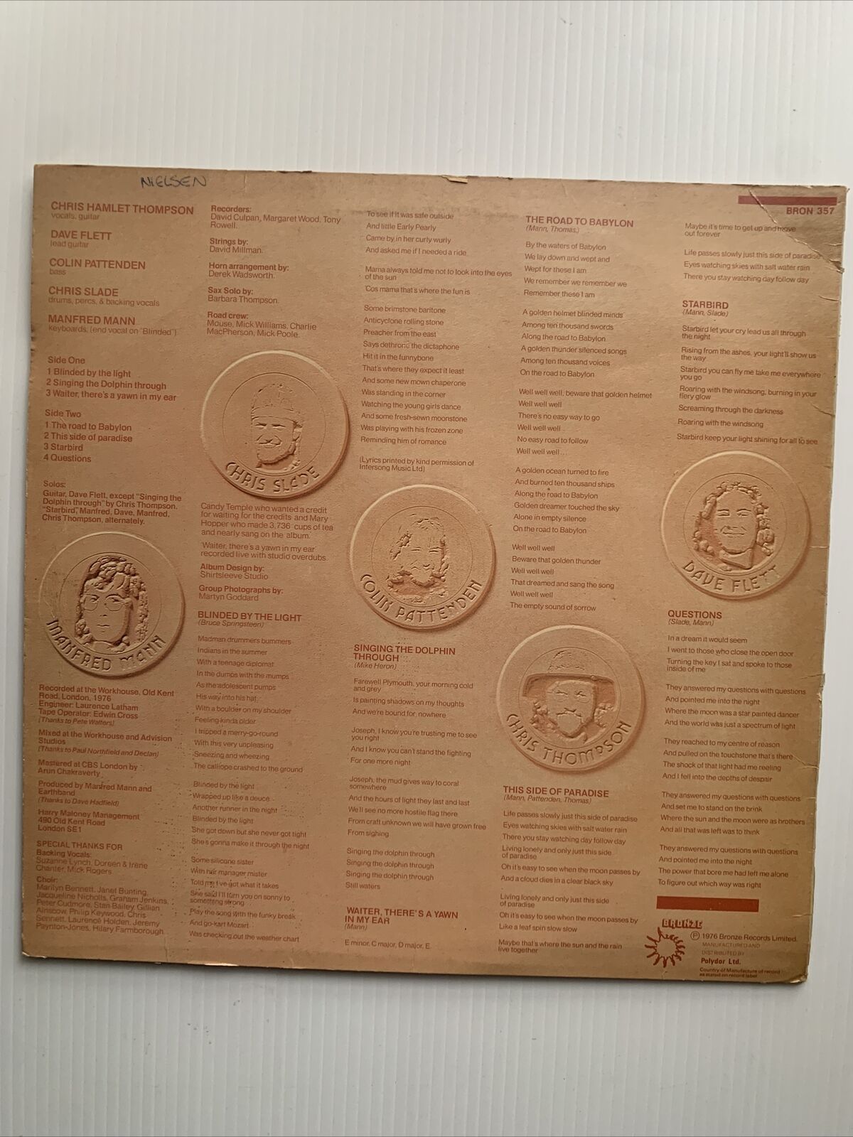 Vinyl LP MANFRED MANN'S EARTH BAND The Roaring Silence Bronze Records 1976