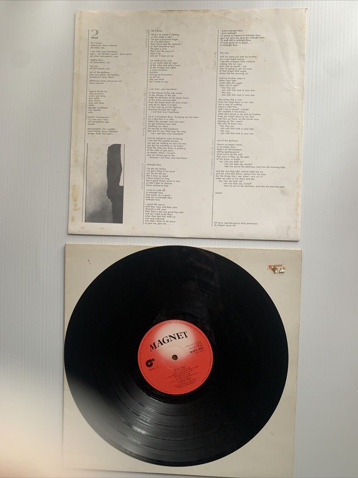 Vinyl LP Chris Rea WATER SIGN 1983 Magnet Records MAGL 5048 England Pop Rock