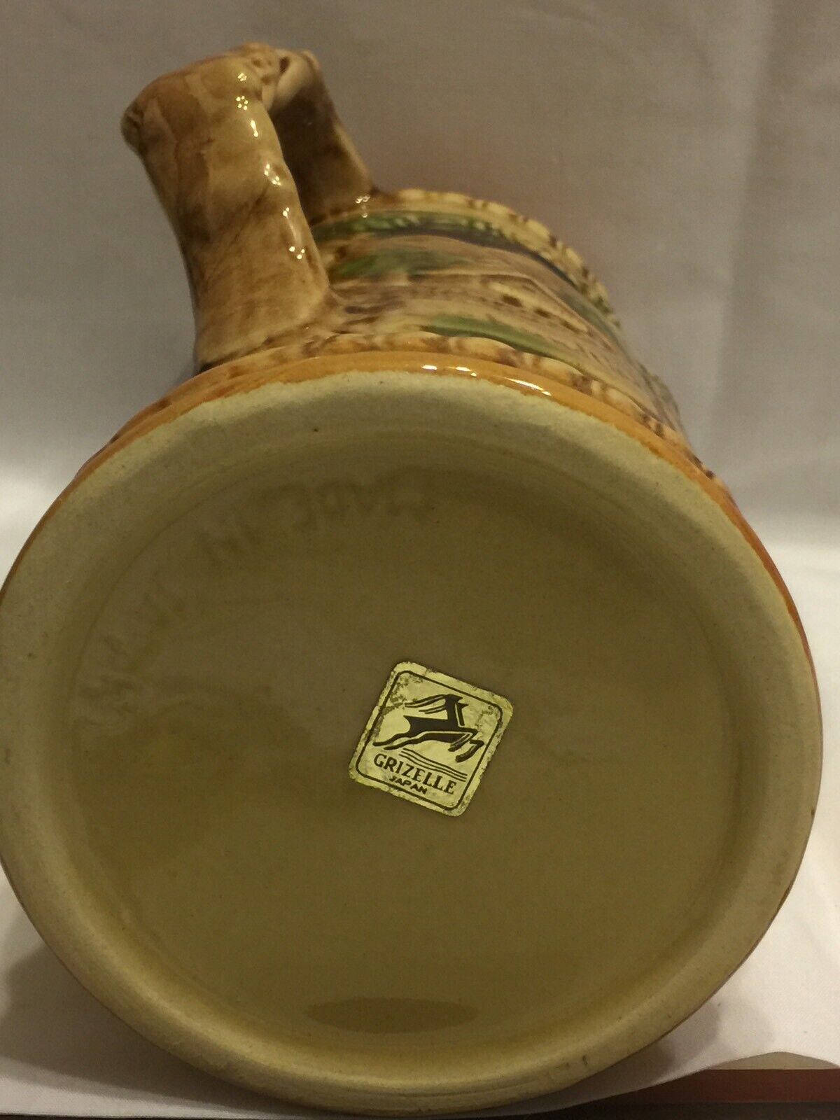 Vintage GRIZELLE JAPAN TANKARD 18cm Social Villagers Ceramic Beer Mug Handle