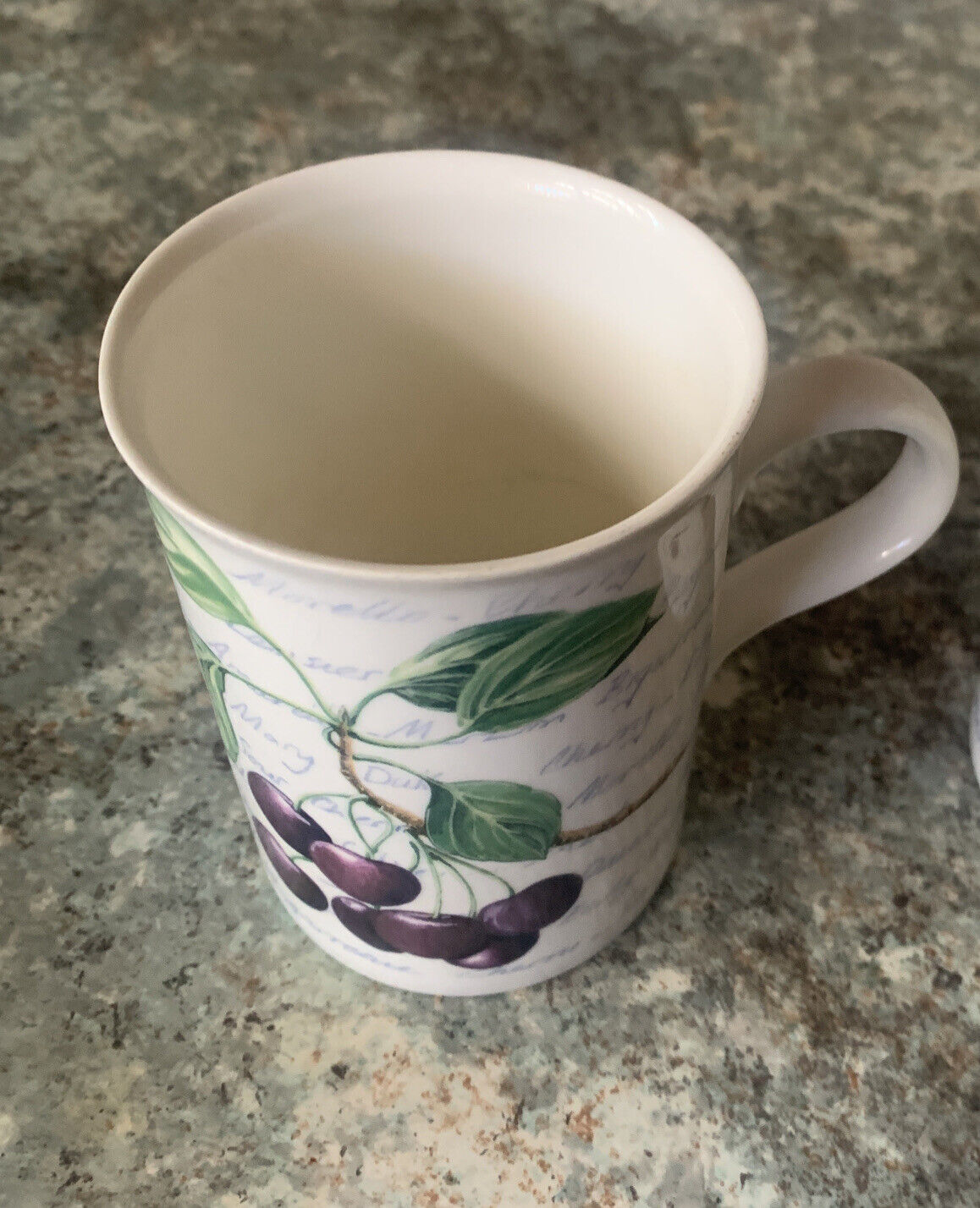 Mug x 1  CHERRY BLOSSOM White Coffee Tea Bone China India Handmade Decorated