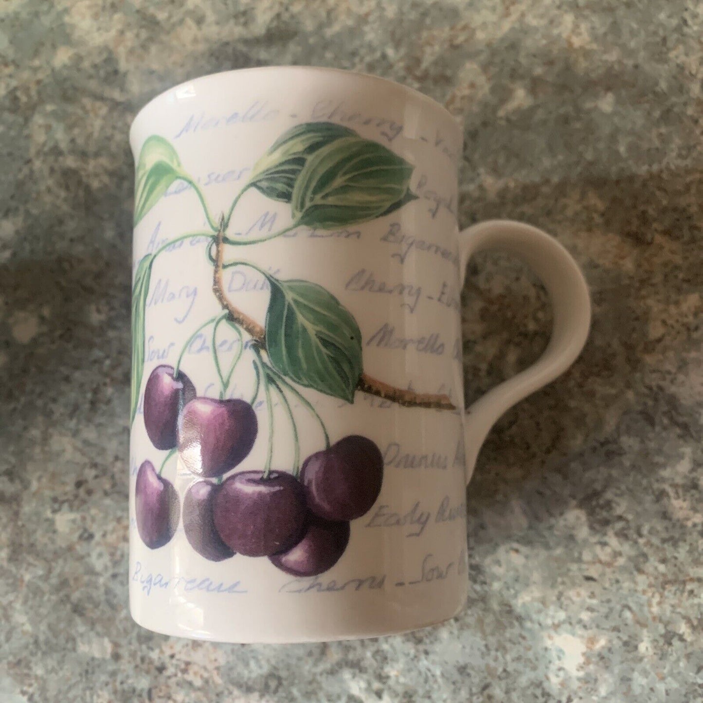 Mug x 1  CHERRY BLOSSOM White Coffee Tea Bone China India Handmade Decorated