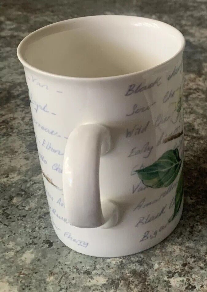 Mug x 1  CHERRY BLOSSOM White Coffee Tea Bone China India Handmade Decorated