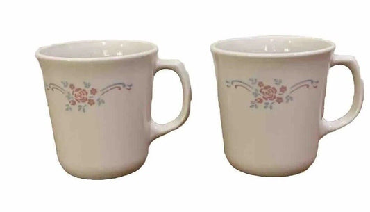 Mug 2x Corning USA 2 English Breakfast Tea Coffee Floral 275ml Corelle Microwave