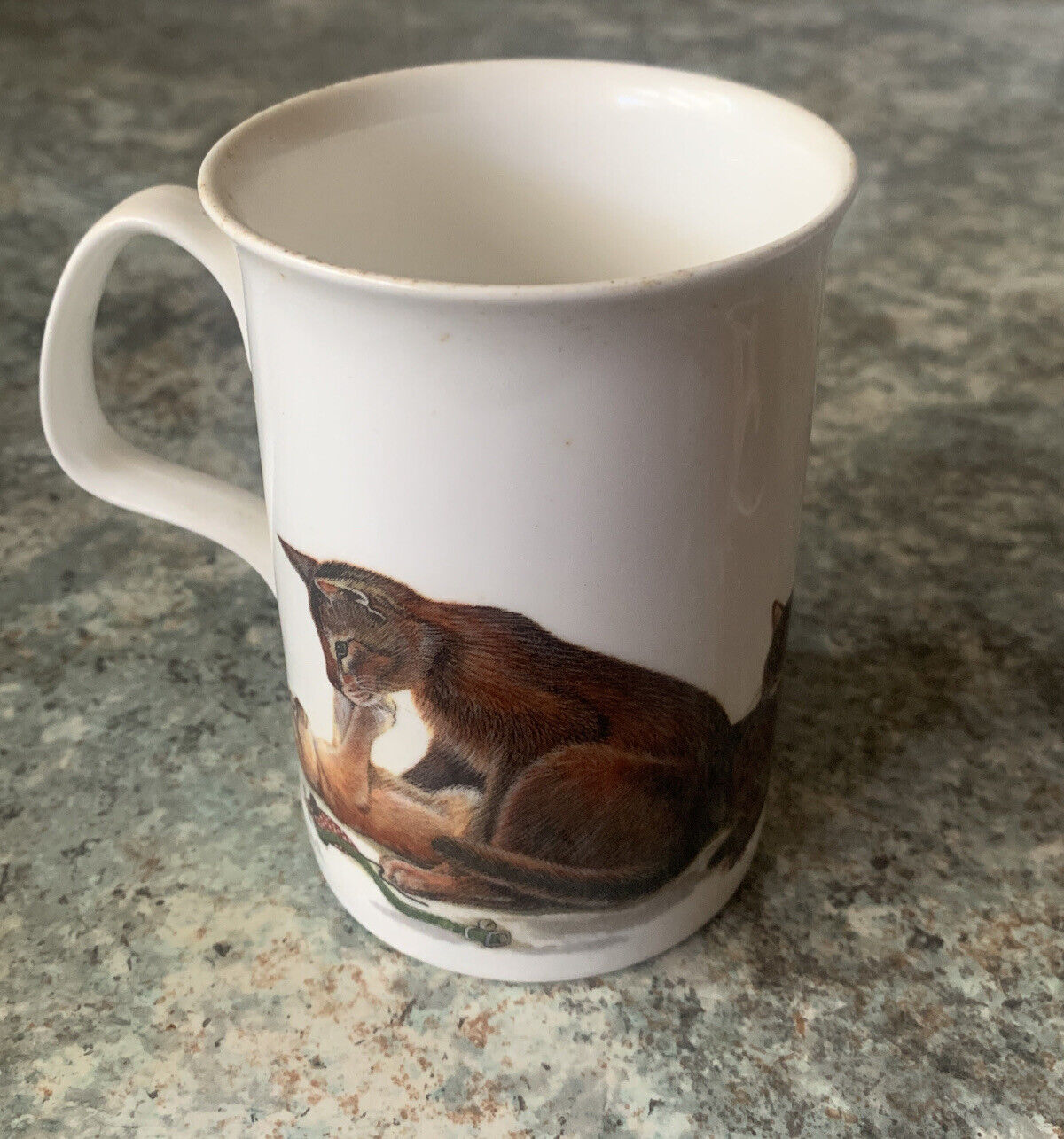 Mug 2x ROY KIRKHAM Cat Lovers 1990 Coffee or Tea Cup Bone China England Vintage