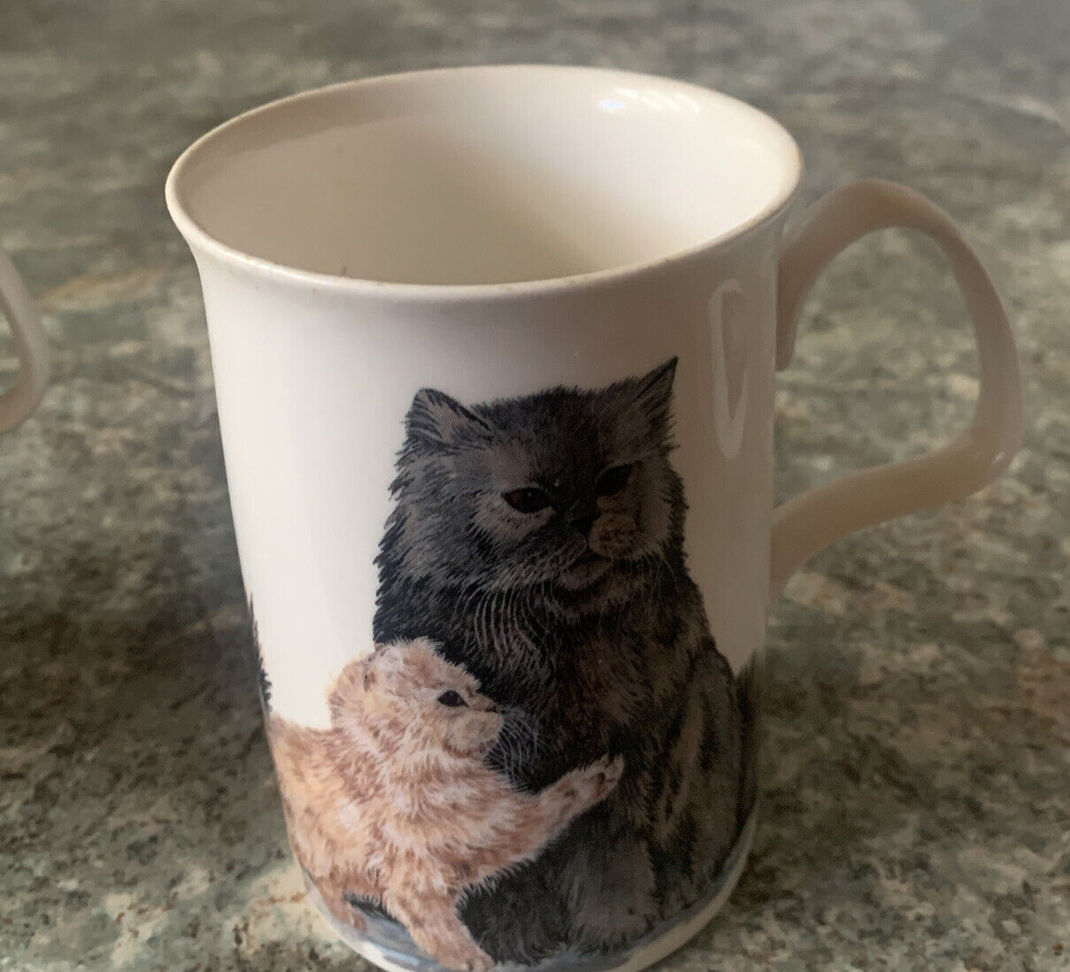 Mug 2x ROY KIRKHAM Cat Lovers 1990 Coffee or Tea Cup Bone China England Vintage