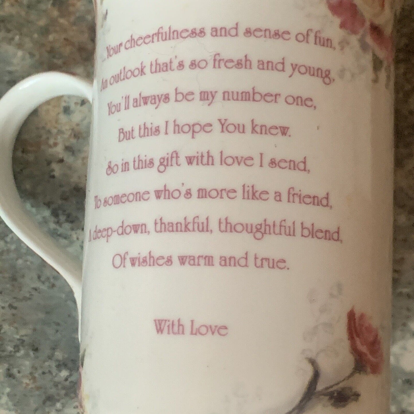 Mug UNITY GIFTS Special Nan COFFEE TEA (No Box) Roses Floral Spray 350 ML NEW