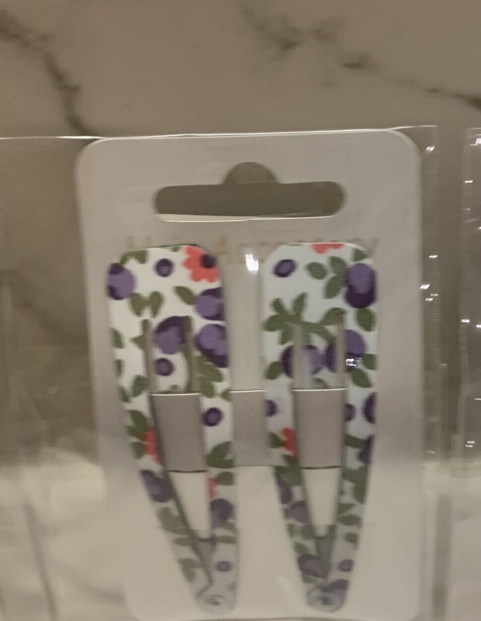 HAIR CLIP X 6 Bendy Metal Snap Slide Close Hairpin 70mm Floral Girls Kids #2 NEW