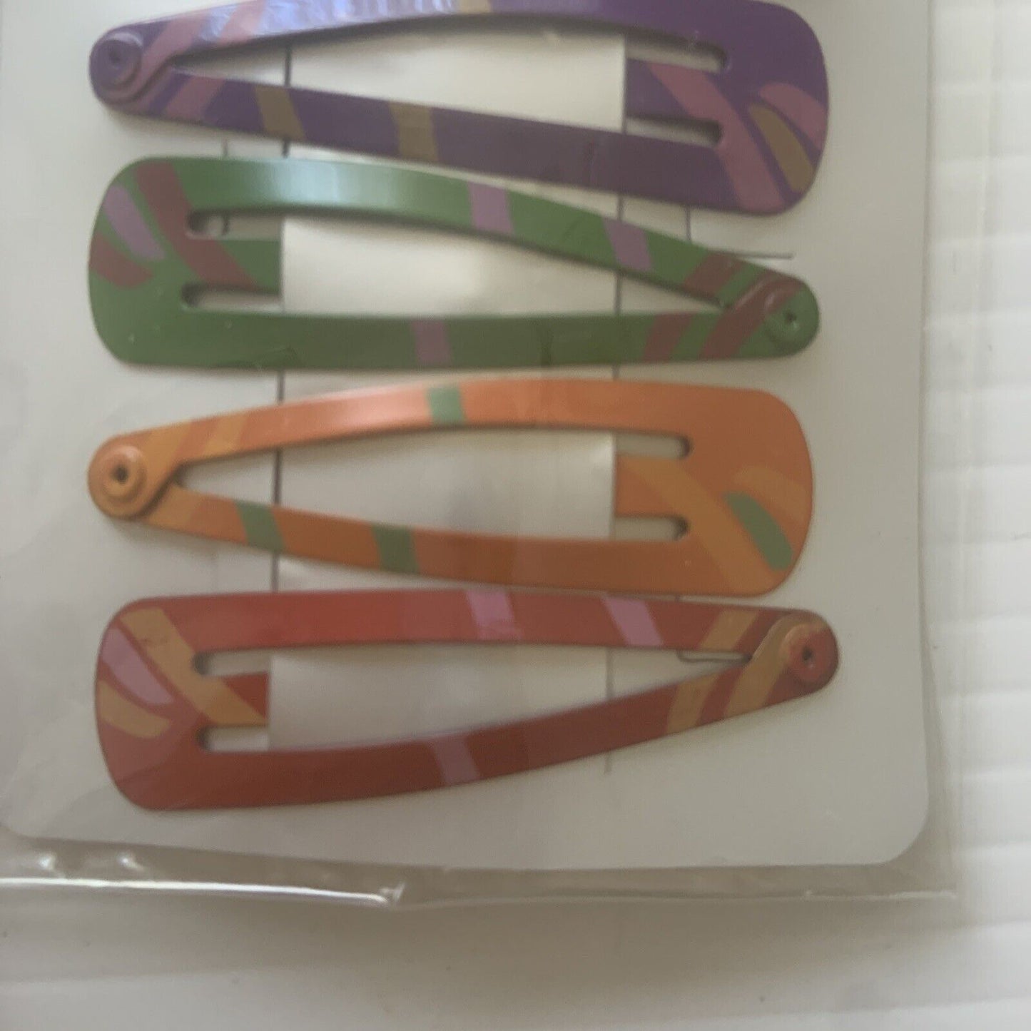 HAIR CLIP X 6 Bendy Metal Snap Slide Close Hairpin 70mm Floral Girl Kids #2 New