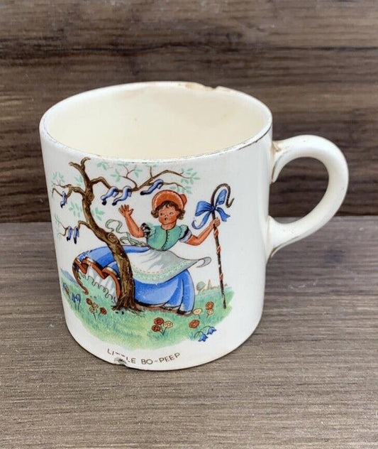 Cup Royal WINTON Grinwades LITTLE BO PEEP 74mm chips & crazing shown no cracks