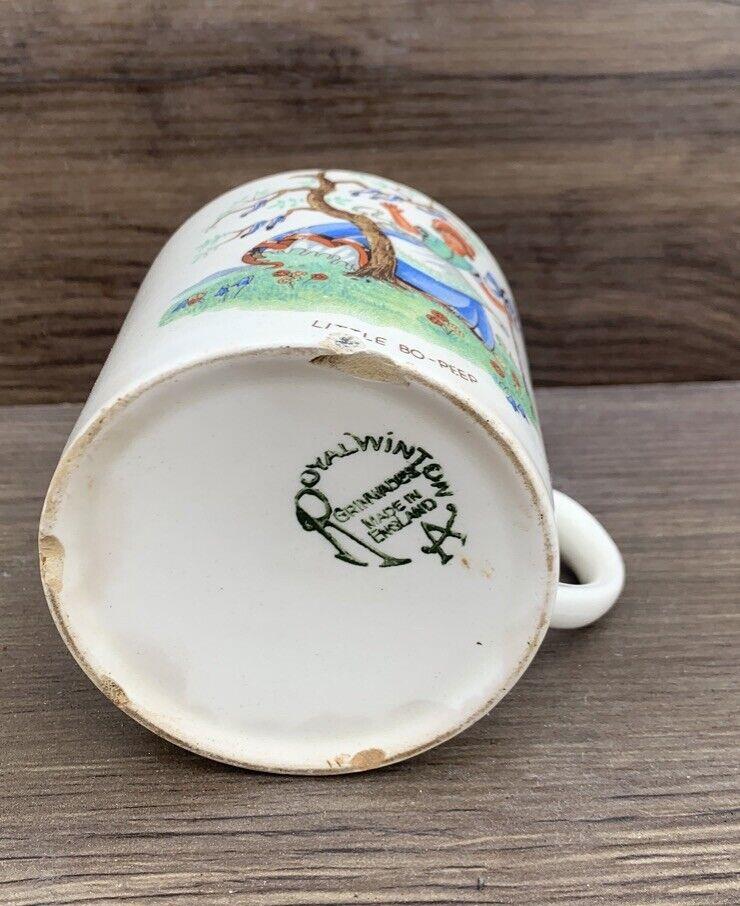 Cup Royal WINTON Grinwades LITTLE BO PEEP 74mm chips & crazing shown no cracks