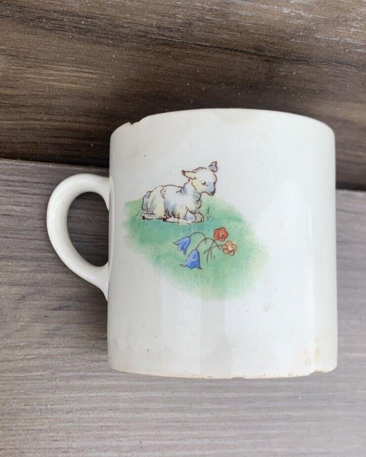 Cup Royal WINTON Grinwades LITTLE BO PEEP 74mm chips & crazing shown no cracks