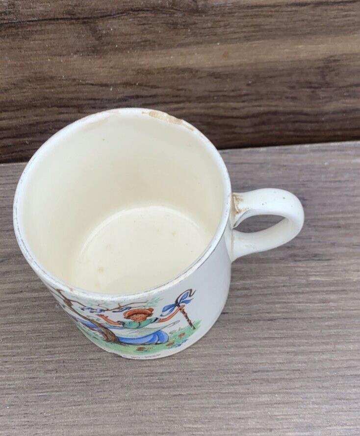 Cup Royal WINTON Grinwades LITTLE BO PEEP 74mm chips & crazing shown no cracks