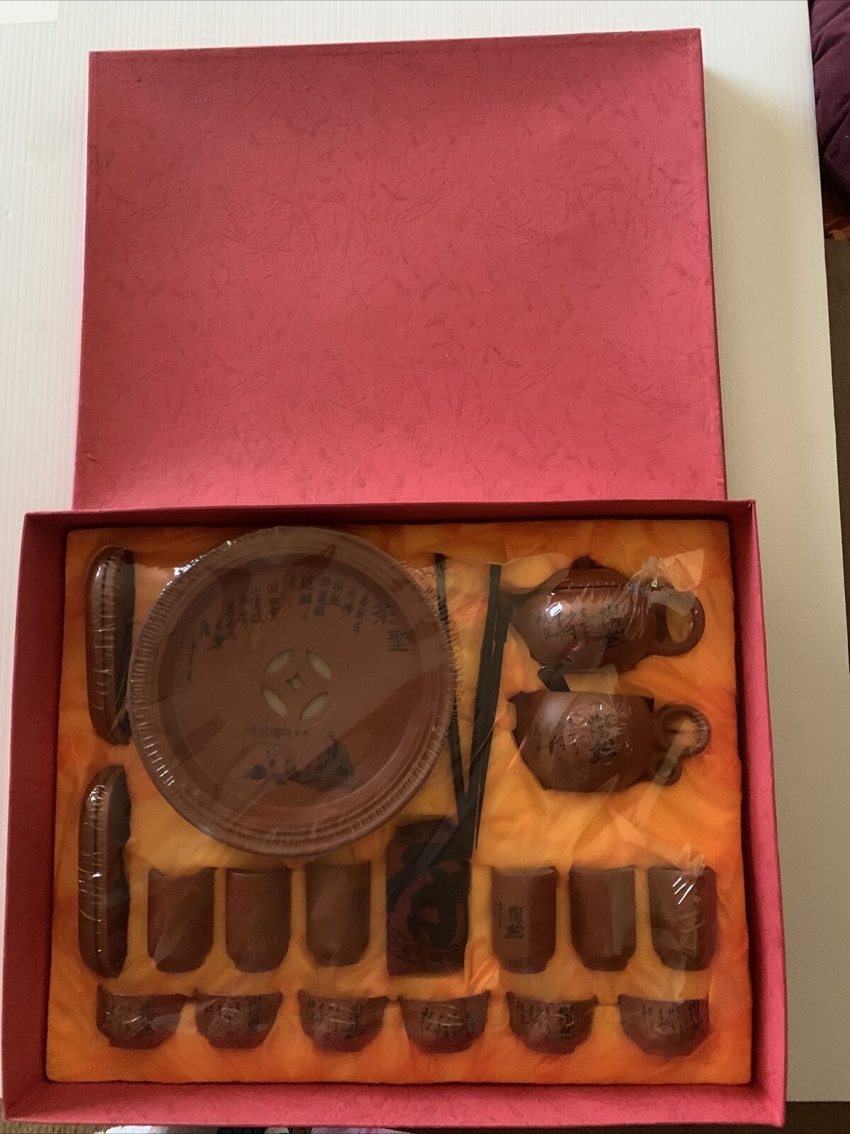 SUIYOSHI Vintage HOLY TEA Japanese Tea Set Terracotta Porcelain 6 Box Set NEW