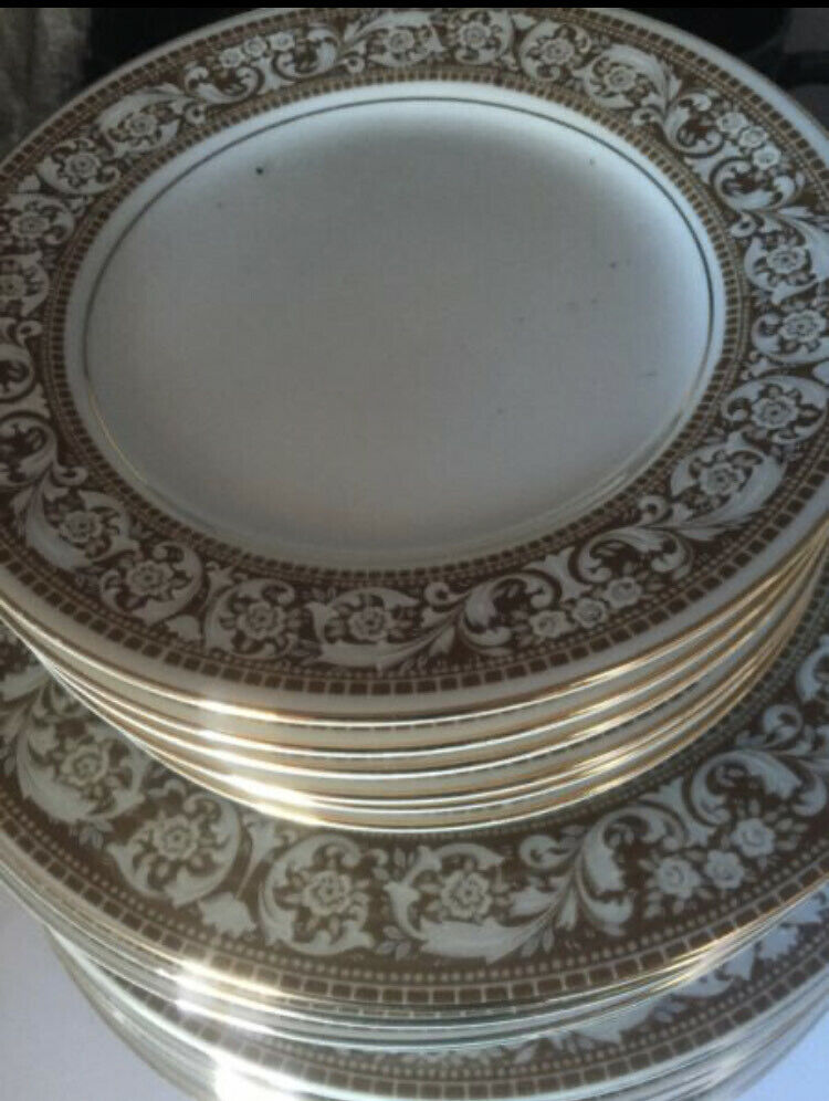 Dinner Set SEYEI Regal 2944 for 6 Floral & Scroll Band Gold Trim Japan NO Cups
