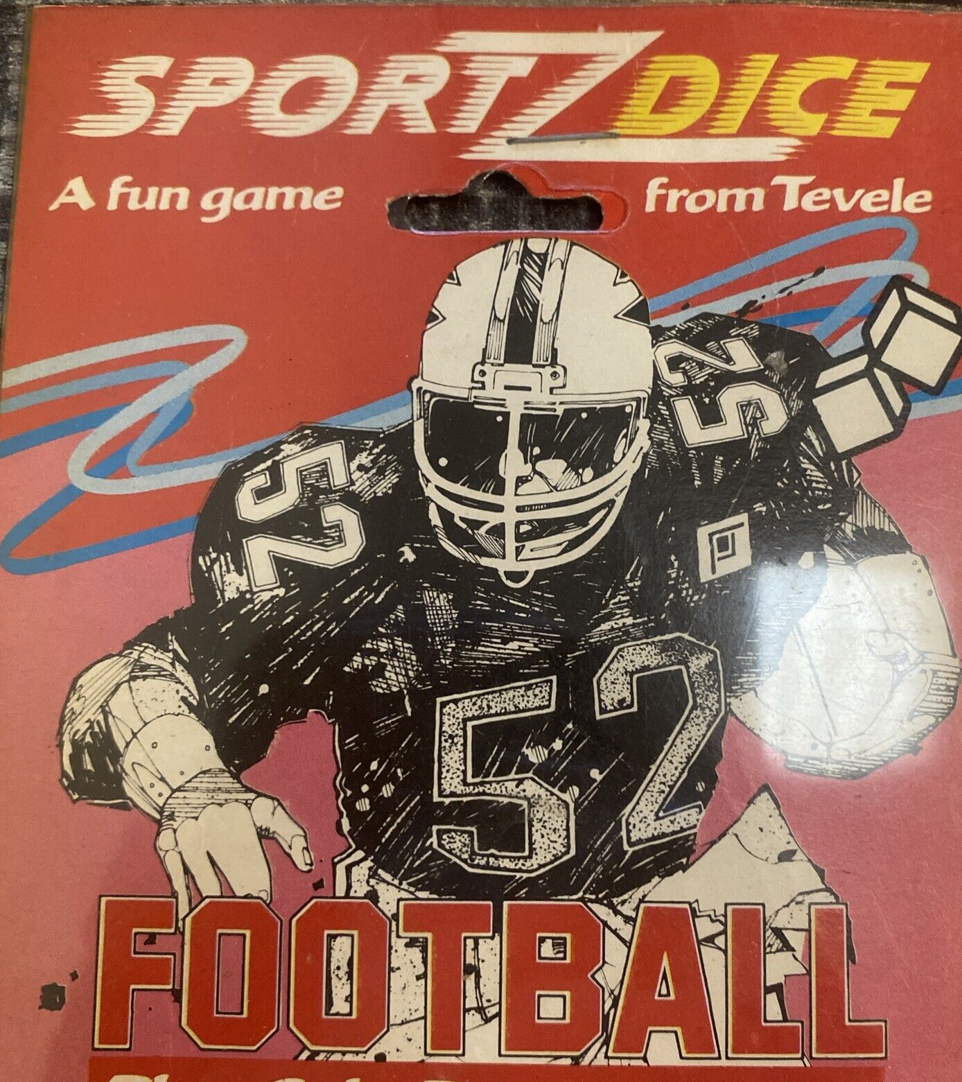 SPORTZDICE Football 5 Dice Set Game by Tevele 1986 Vintage Sealed NEW