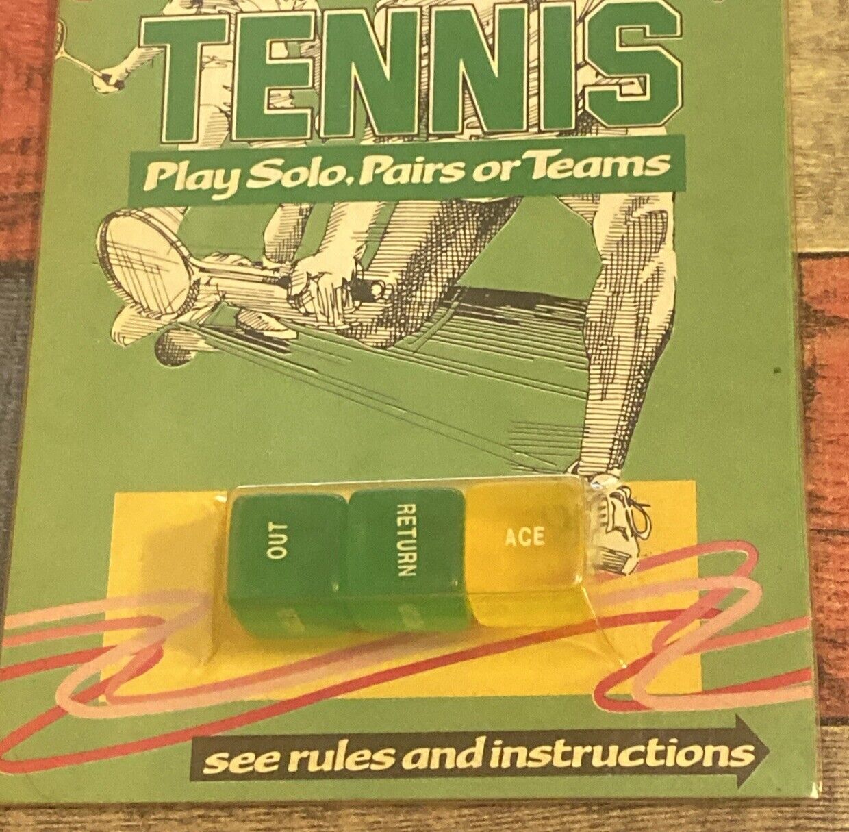 SPORTZDICE Tennis 5 Dice Set Game by Tevele 1986 Vintage Sealed NEW