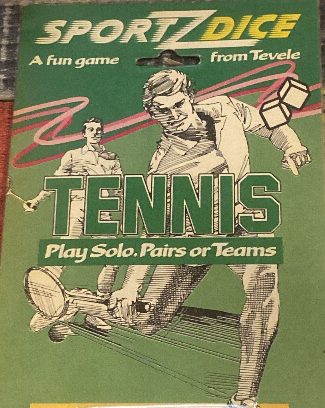 SPORTZDICE Tennis 5 Dice Set Game by Tevele 1986 Vintage Sealed NEW