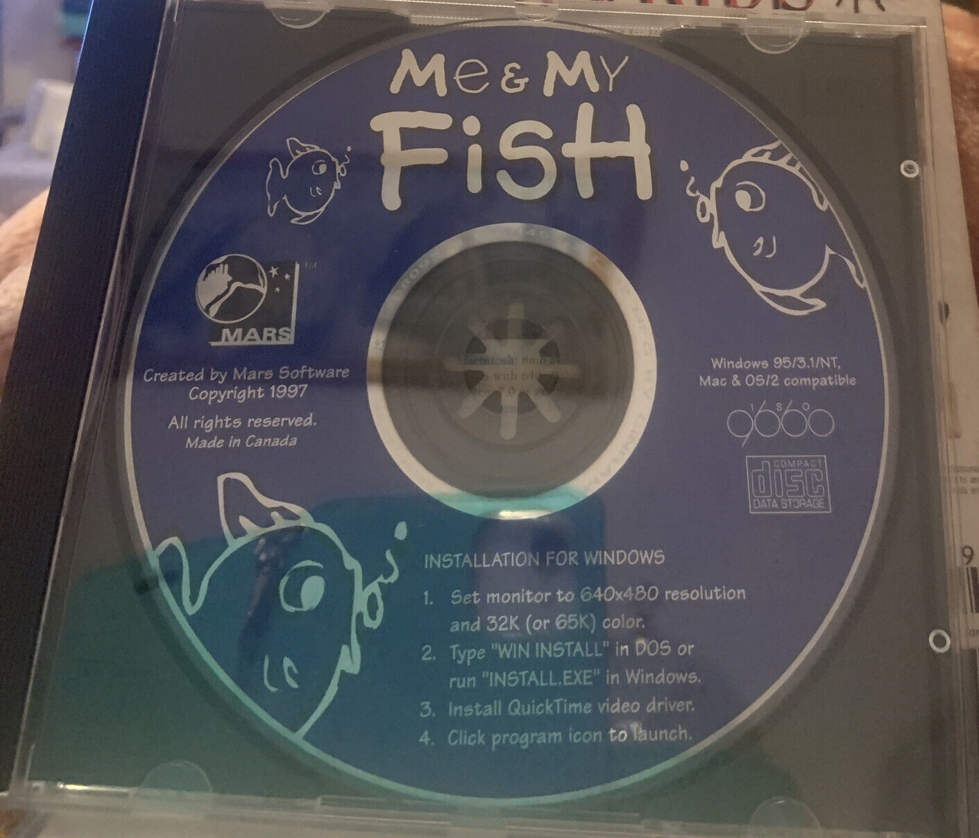 PC CD Rom PET FOR KIDS 5 Disc In Case W Slip  Me & My Dog Cat Bird Fish Critter