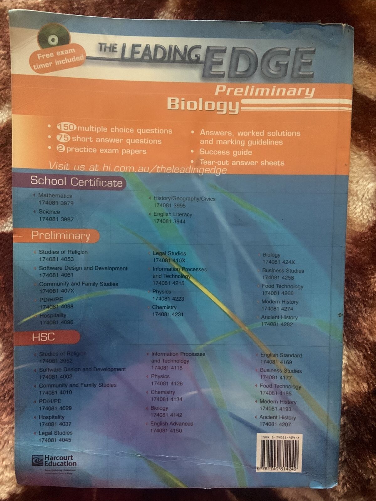 PC CD Rom THE LEADING EDGE HSC Biology by Harcourt Education Lg PB 2004 Windows