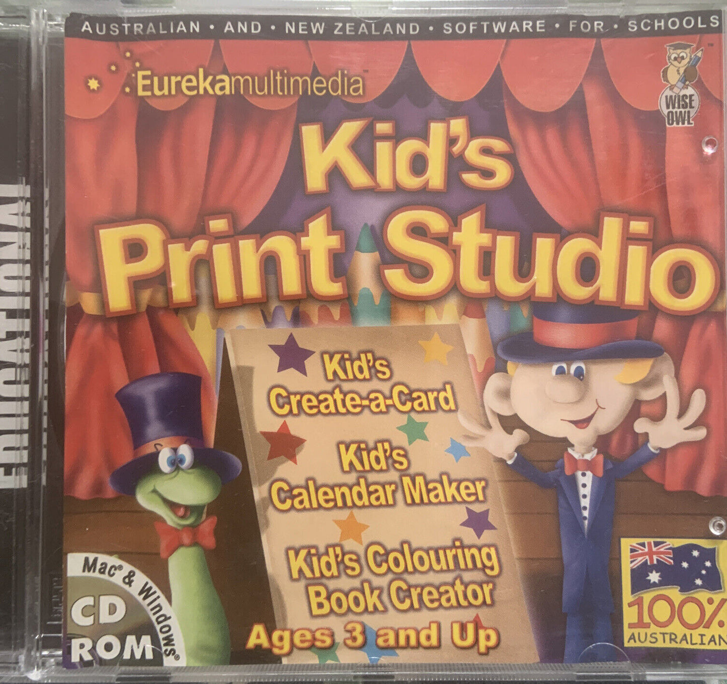 PC CD Rom KIDS PRINT STUDIO Eureka Multimedia Card Calendar Book QuickStart Book