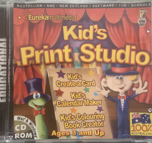 PC CD Rom KIDS PRINT STUDIO Eureka Multimedia Card Calendar Book QuickStart Book