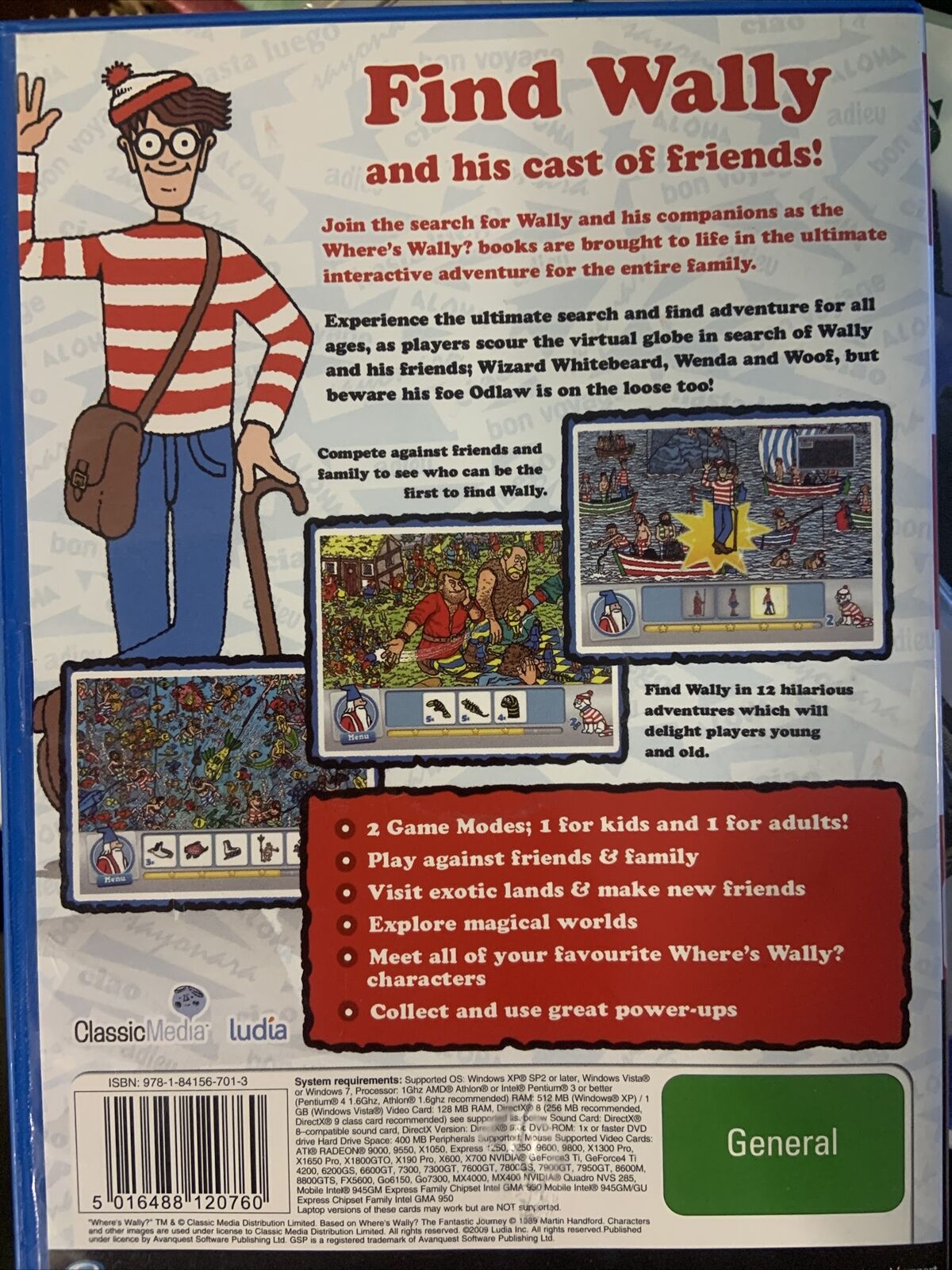 PC CD Rom WHERES WALLY The Fantastic Journey Adventure Game Disc