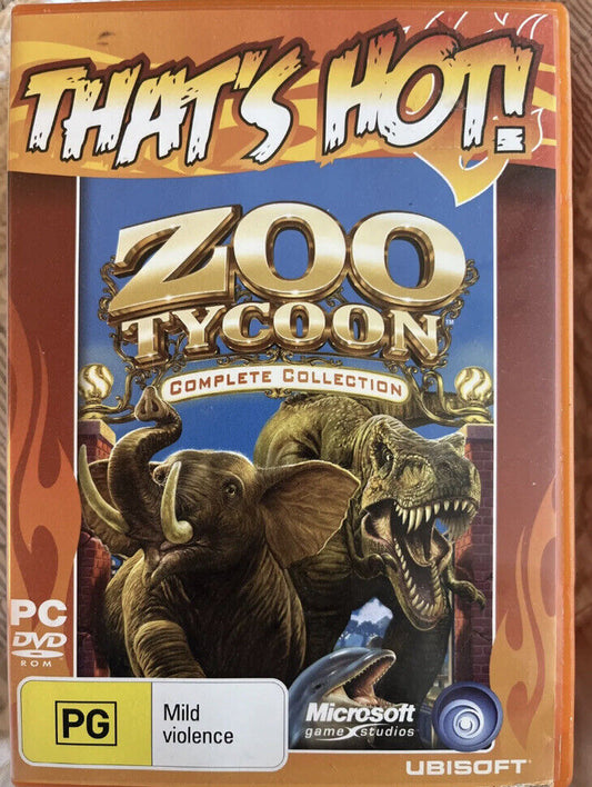 PC DVD ROM Thats Hot ZOO TYCOON Complete Collection Game Ubisoft Microsoft PG