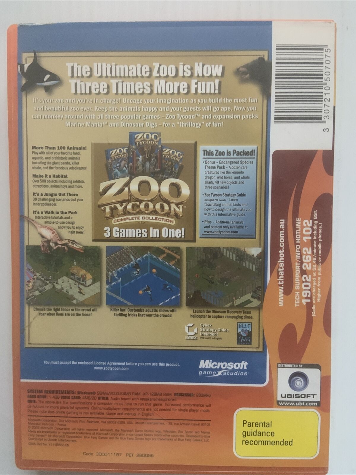 PC DVD ROM Thats Hot ZOO TYCOON Complete Collection Game Ubisoft Microsoft PG