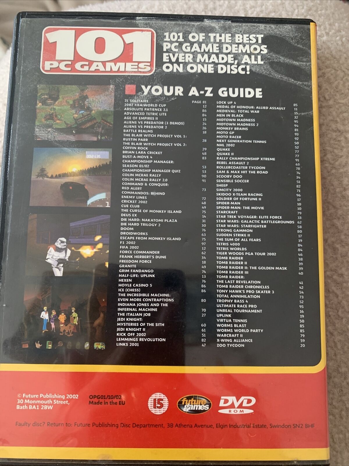 PC DVD ROM 101 PC Games Vol 1 Future Publishing 2002 Best Game Demos Ever Made