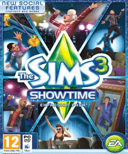 PC DVD ROM THE SIMS 3 Showtime Expansion Pack DVD MAC Like New