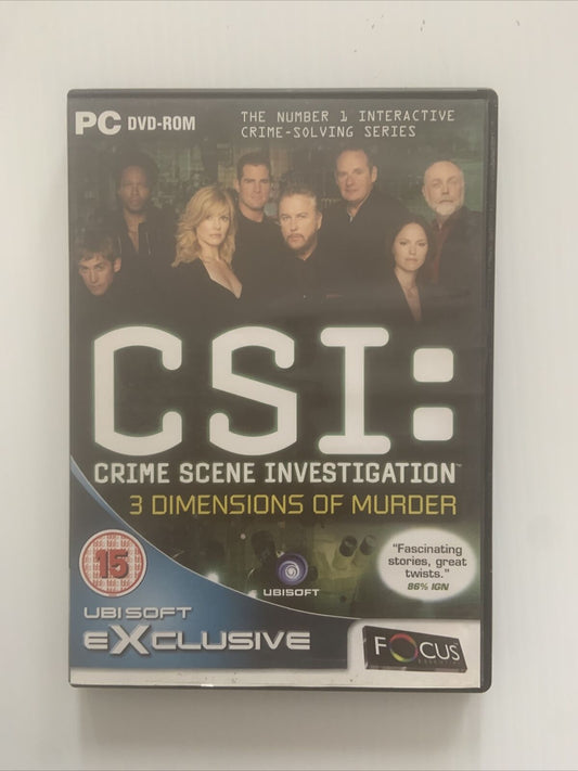 PC DVD ROM CSI Crime Scene Investigation 3 Dimensions Of Murder Booklet  & Disc