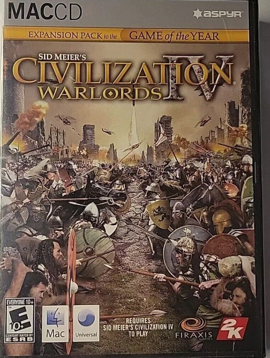 Mac CD Sid Meier's Civilization IV Warlords Expansion Pack Fat Case Firaxis