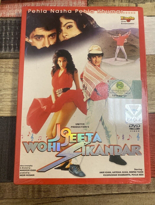 DVD Jo Jeeta Wohi Sikandar Bollywood Amir Khan Aayesha Julka 1992 Sealed NEW
