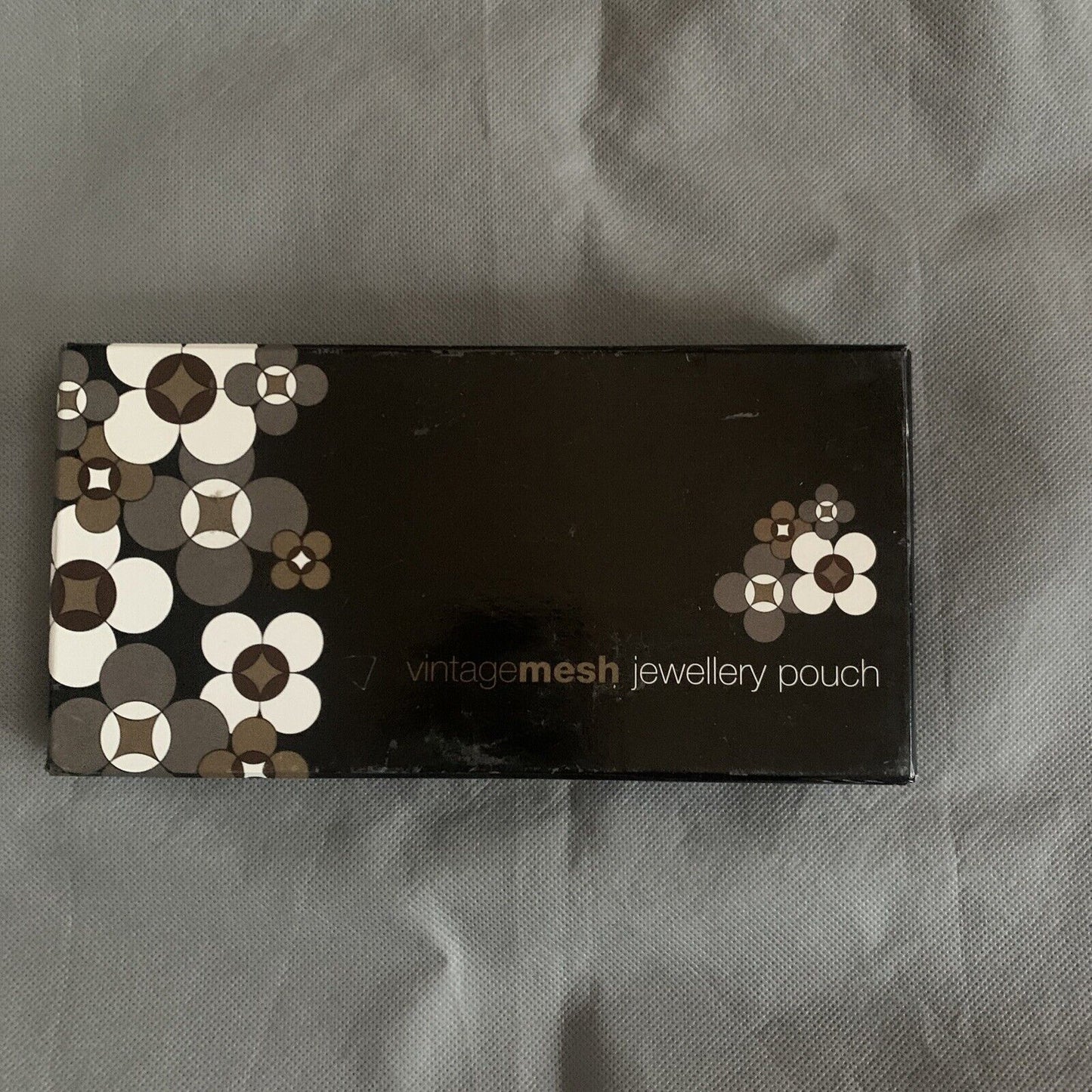 Vintage Mesh Jewellery Pouch By Annabel Trends Bronze Gold Brown Ribbon Box NEW